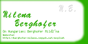 milena berghofer business card